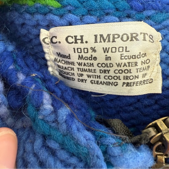 VINTAGE‎ 100% Wool Rainbow Jacket S - Picture 7 of 13